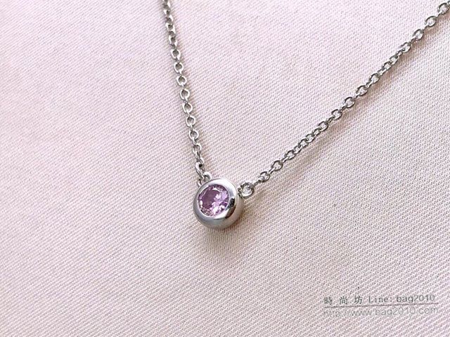 Tiffany純銀飾品 蒂芙尼女士專櫃爆款單鑽項鏈 Tiffany純銀鎖骨鏈  zgt1762